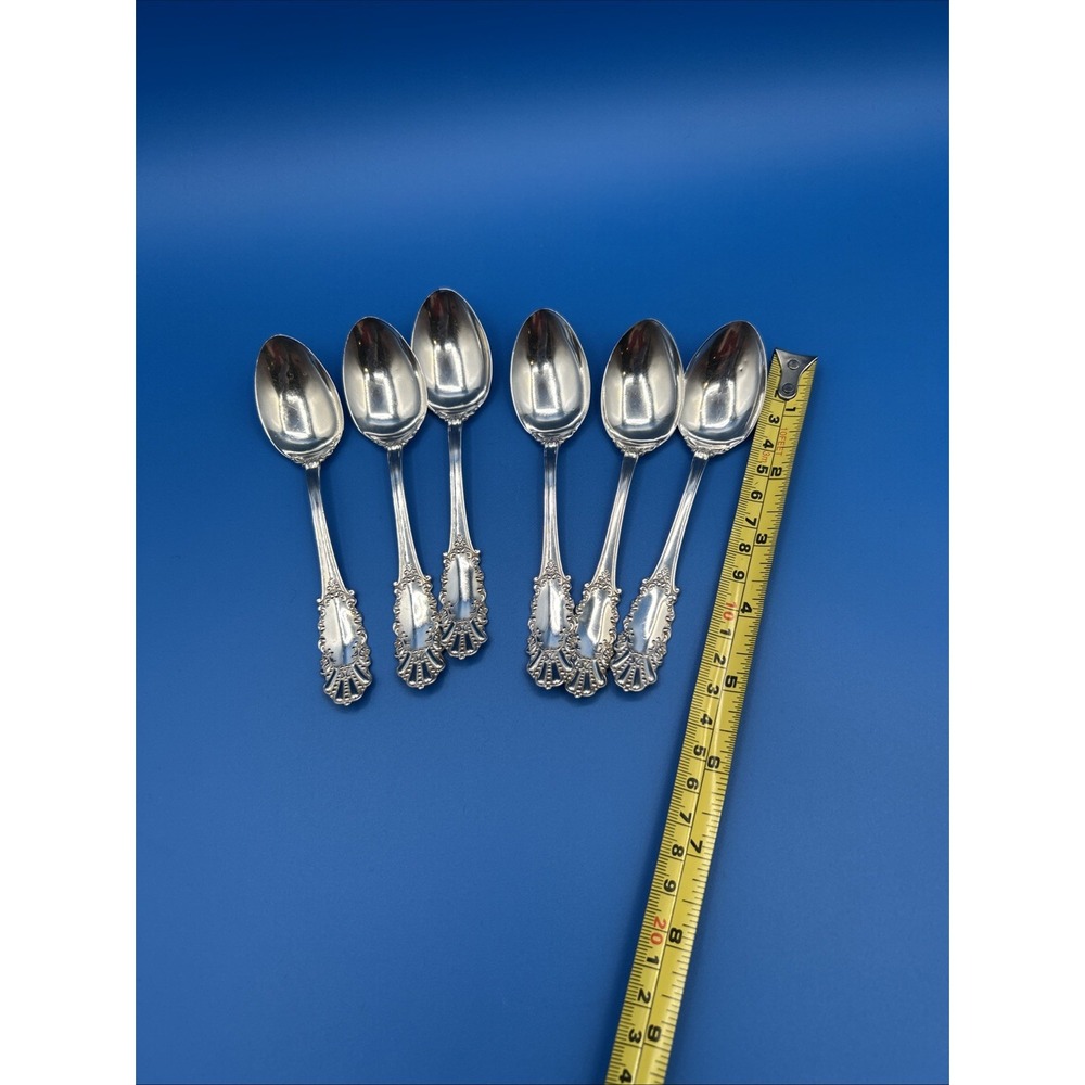 Watson Coronado Sterling Silver Demitasse Spoons Set of 6 Silver Floral Ornate - Picture 4 of 7